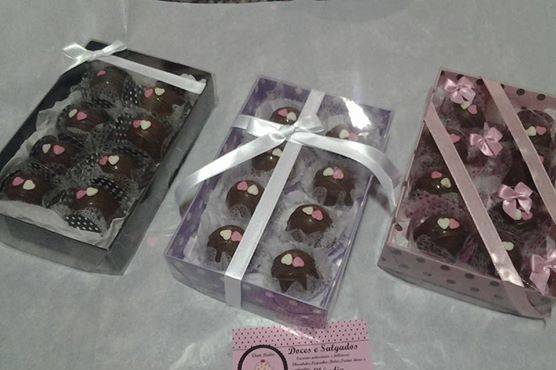 Caixas de mini trufas