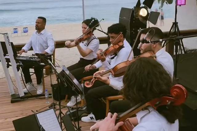 Quarteto de cordas em Maresias