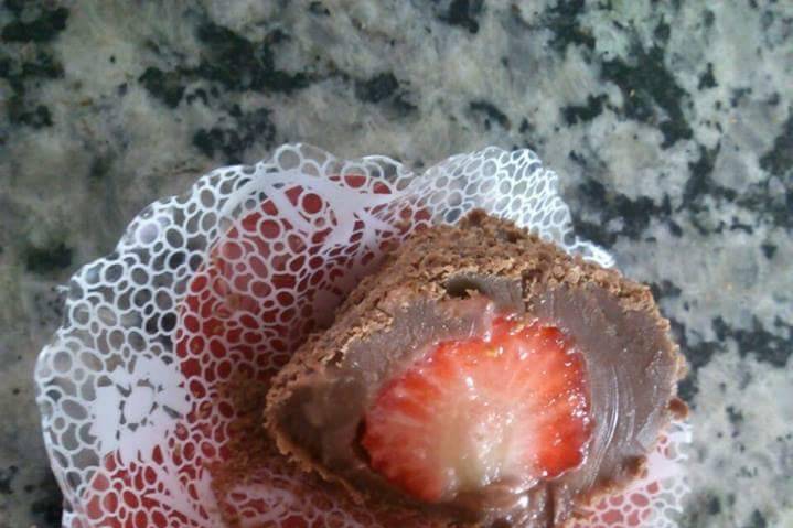 Brigadeiro com morango