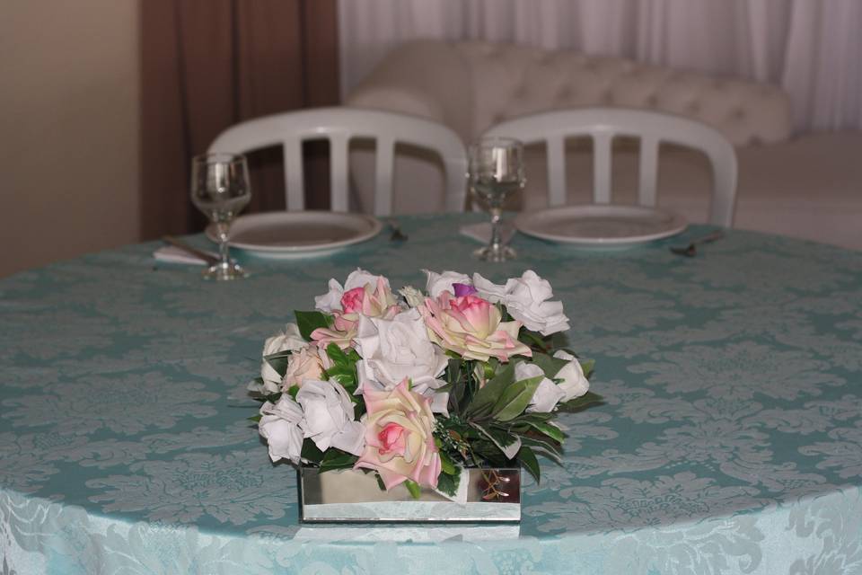 Arranjo de mesa da noiva