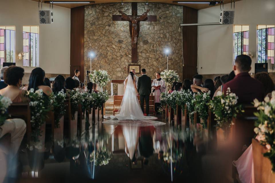 Cerimônia na igreja.
