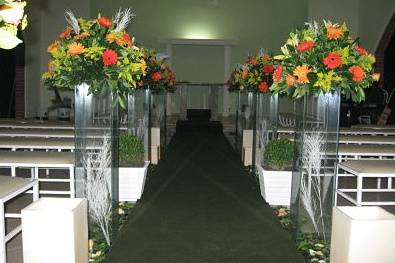 Arranjos florais para a cerimônia