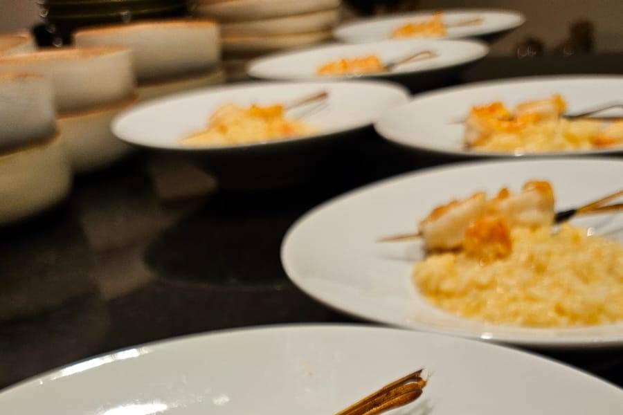 Risoto de camarões
