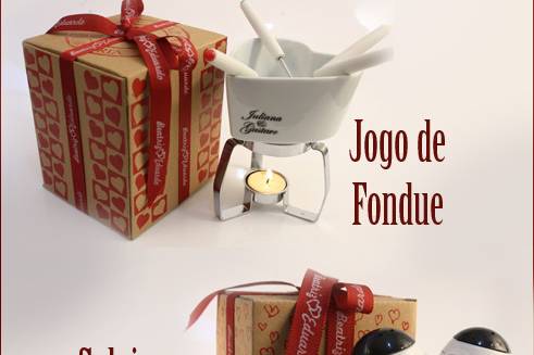 Jogo de fondue e saleiro
