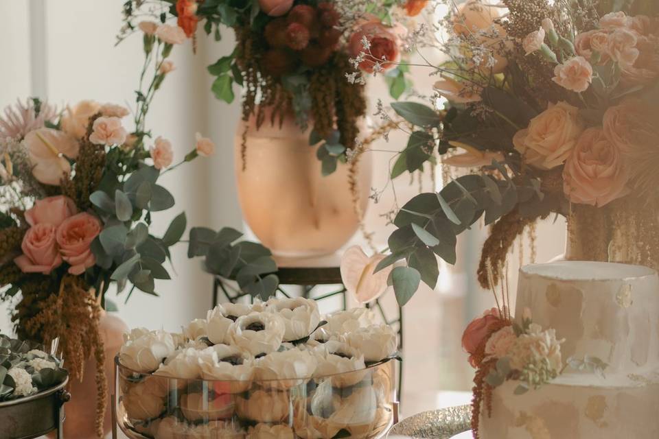 Detalhes mesa do bolo