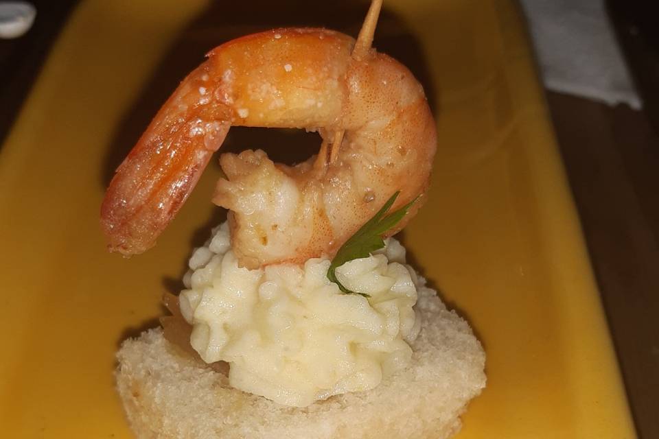 Canapés de camarão