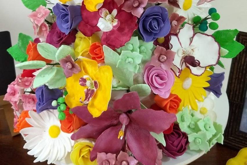 Flores de açúcar e glacê real