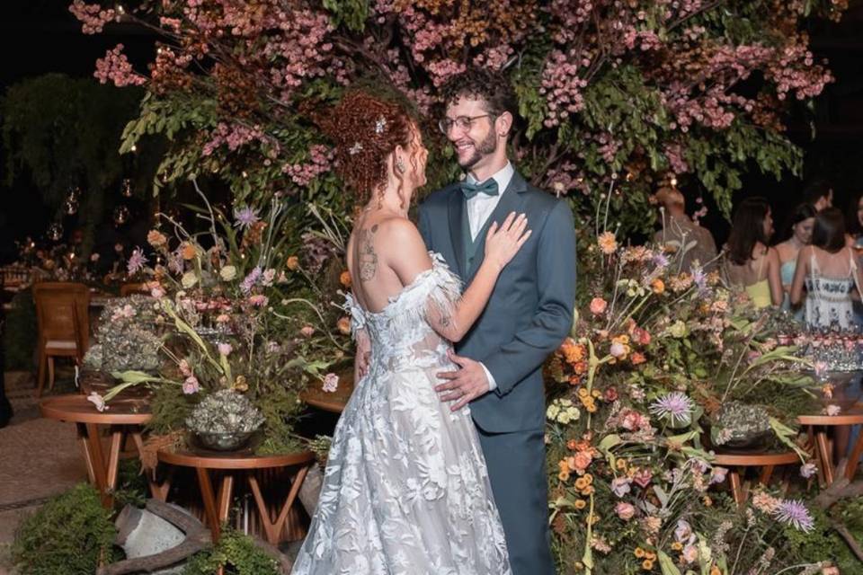 Noivos na recepção