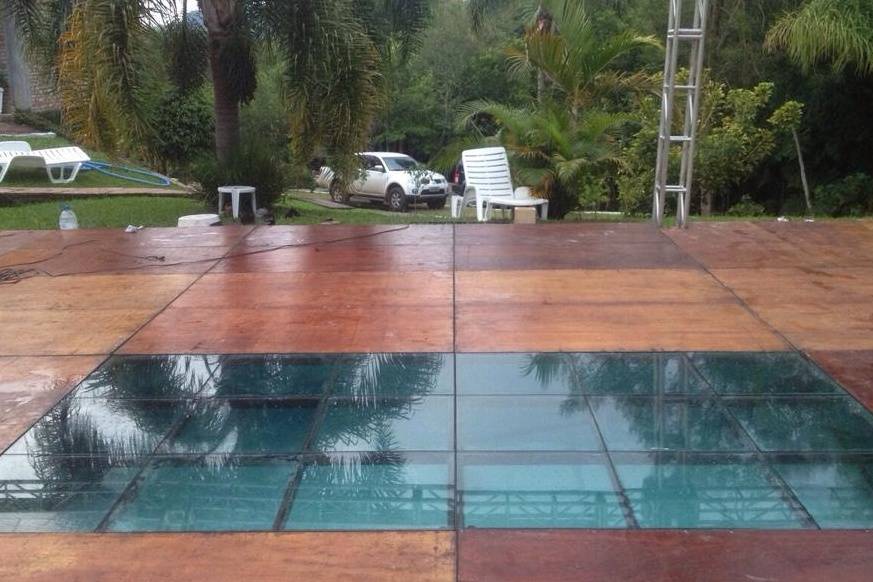 Fechamento de piscina em vidro
