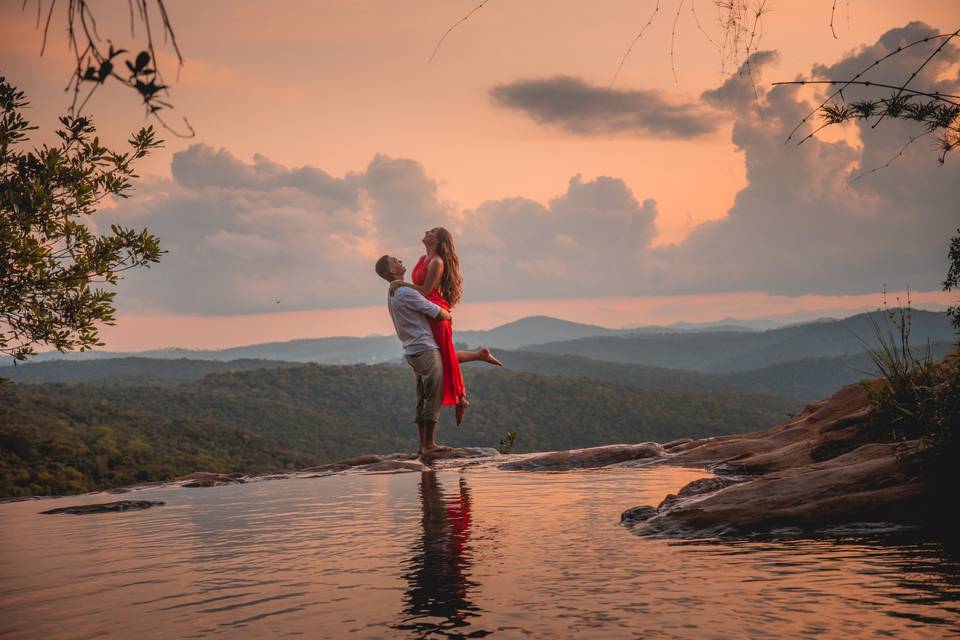 Pré wedding na cachoeira