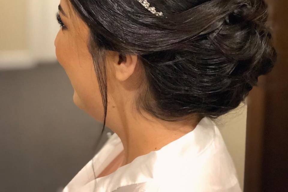 Penteado com acessório