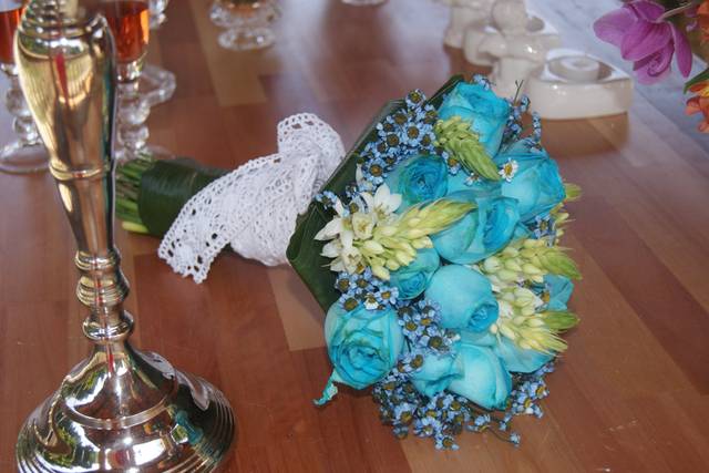 Bouquet de noiva azul