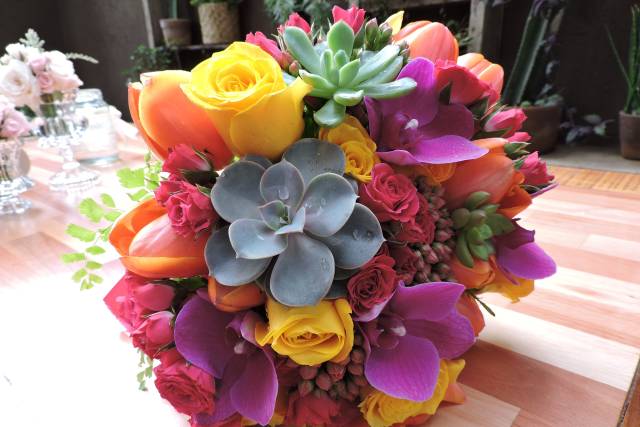 Bouquet de noiva suculentas