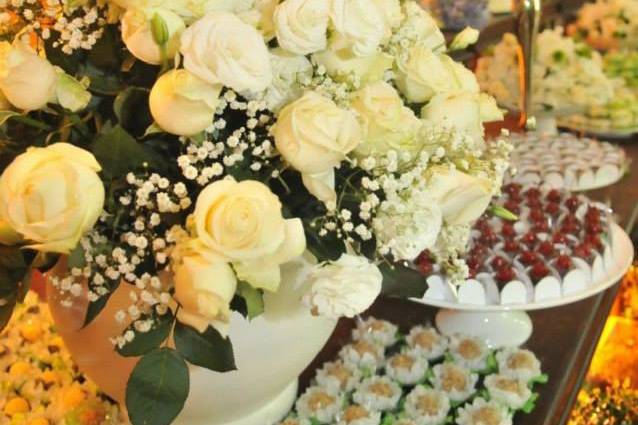 Detalhe da mesa de doces