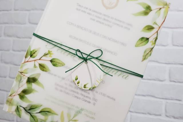 Convite papel em vegetal