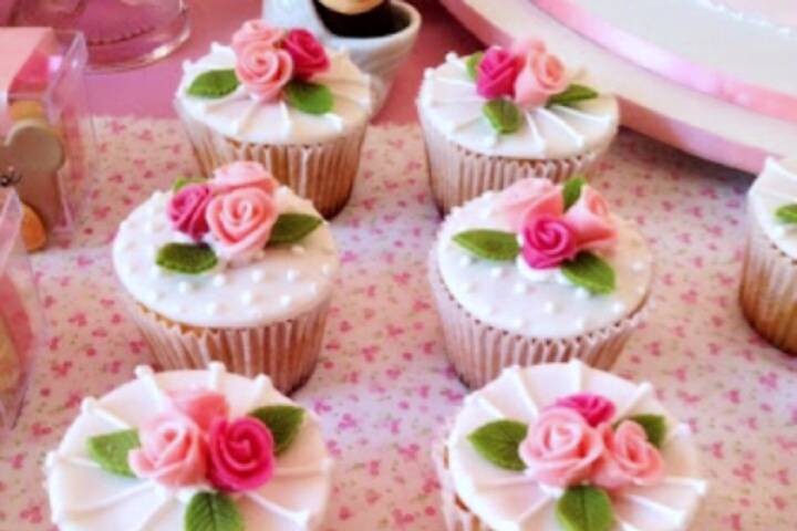 Cupcake decoracao flores