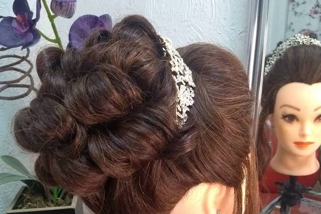 Ensaio de penteado noiva