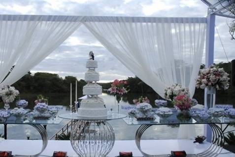 Mesa de bolo para casamento