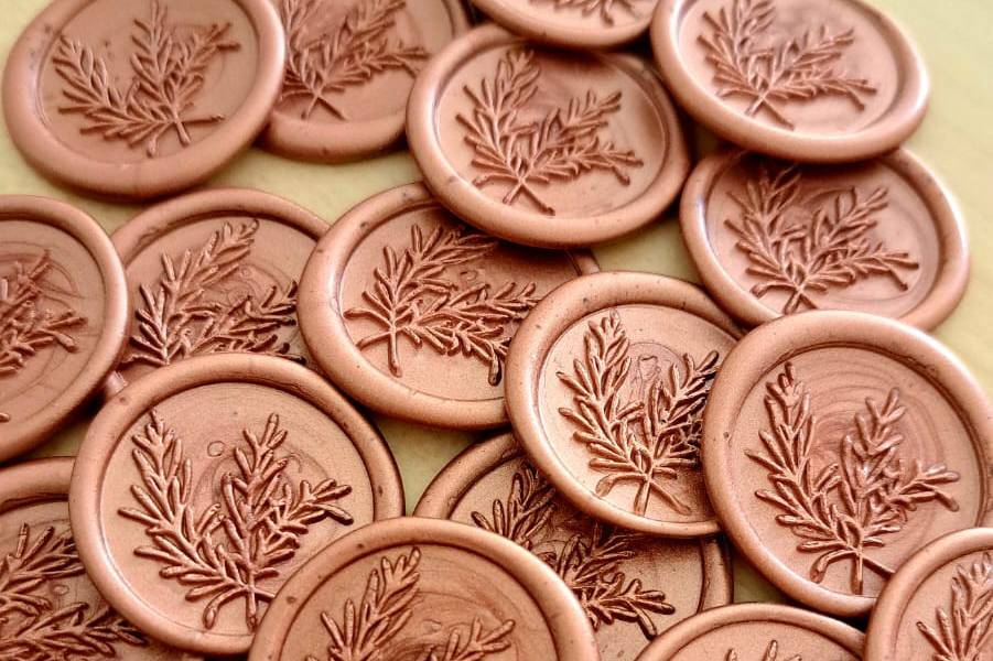 Lacre de cera rosé gold