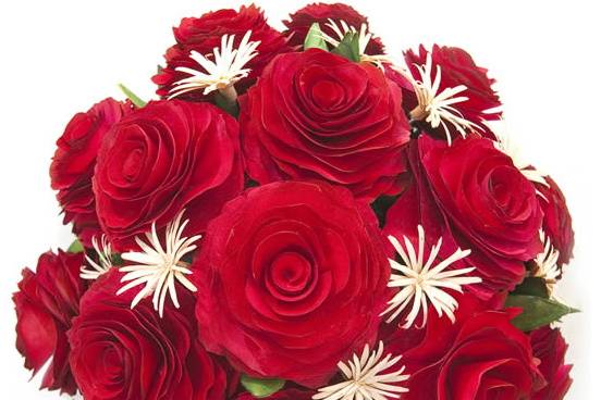 Buquês flores de madeiras