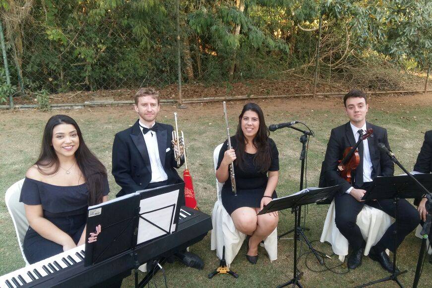 Piano, flauta, violino, clarim