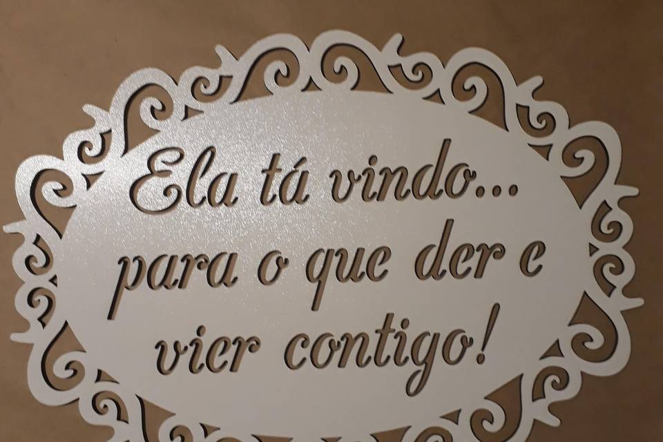 Placa noiva mdf branco