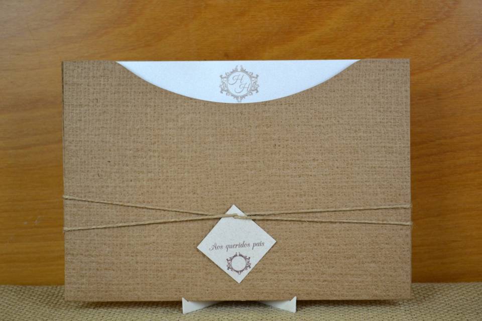 Convite envelope kraft linhão