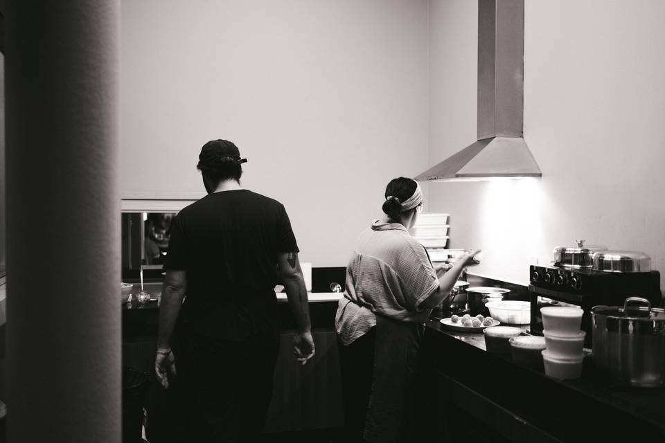 Chef e equipe para o evento co
