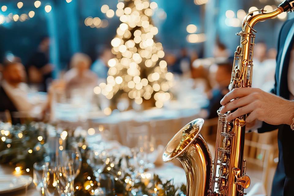Sax circulando entre mesas