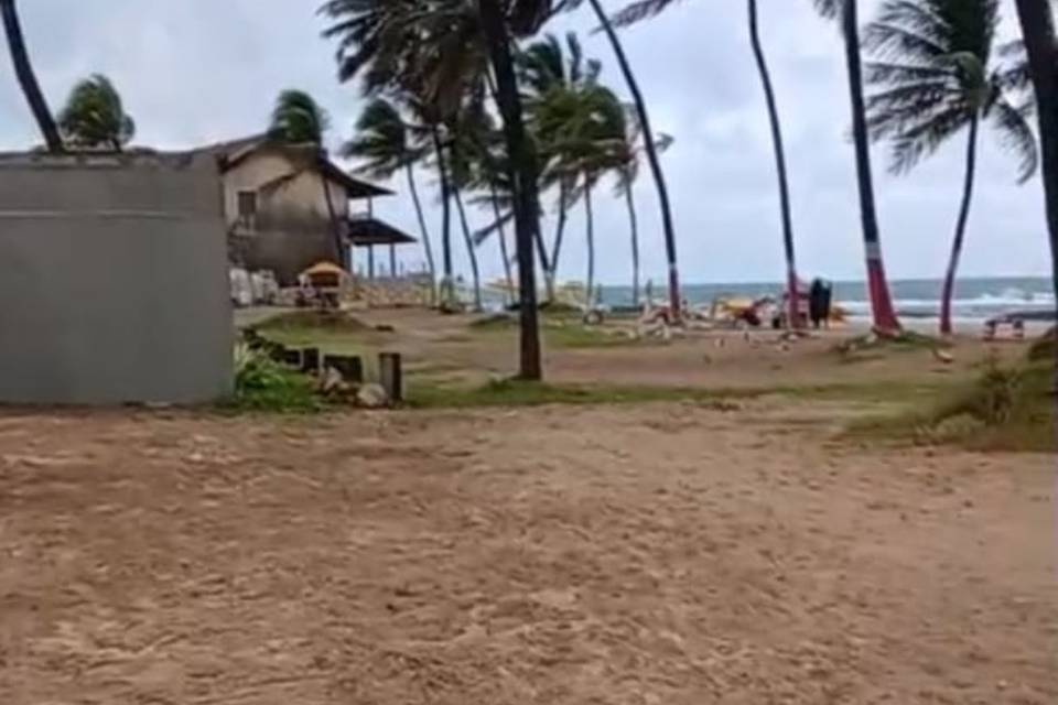 Pé na areia