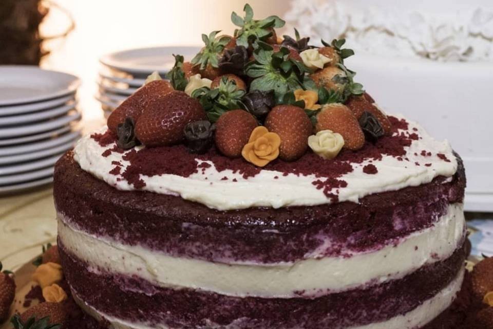 Bolo red velvet de casamento