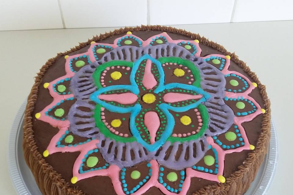 Bolo mandala de chocolate