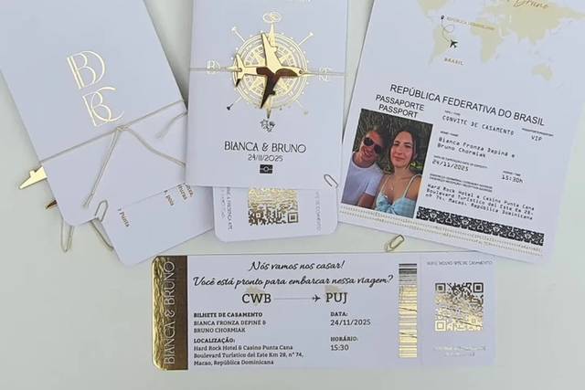 Convite passaporte luxo