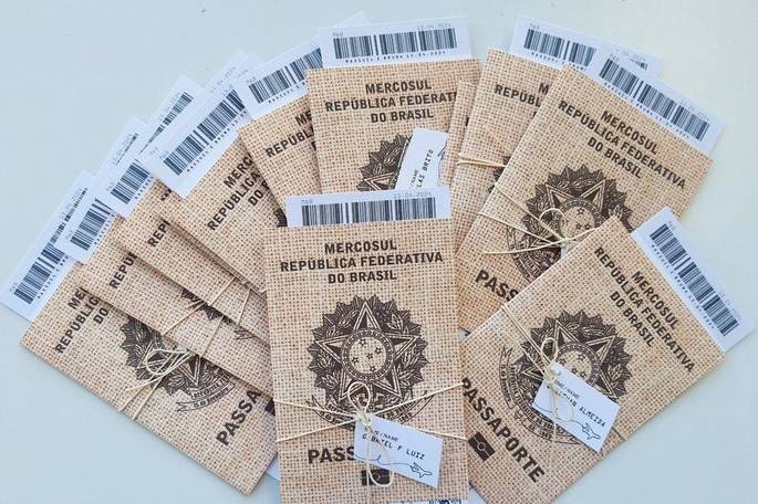 Convite passaporte rústico