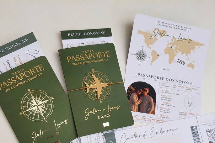Convite passaporte luxo