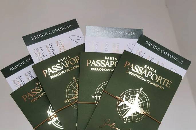 Convite passaporte luxo