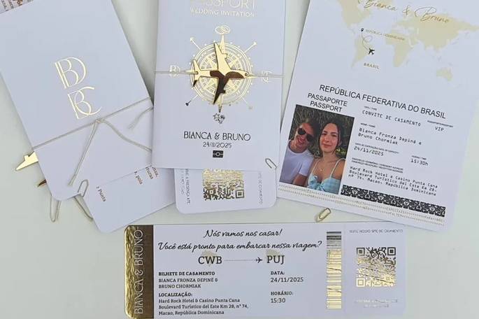 Convite passaporte luxo