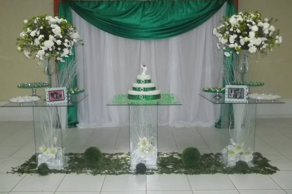 Casamento em vidro verde