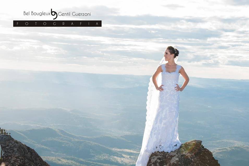 Fotografia da novia em belas paisagens