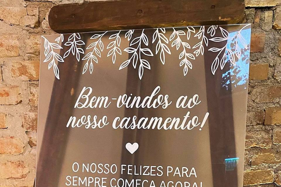 Placa Recepção em Acrílico