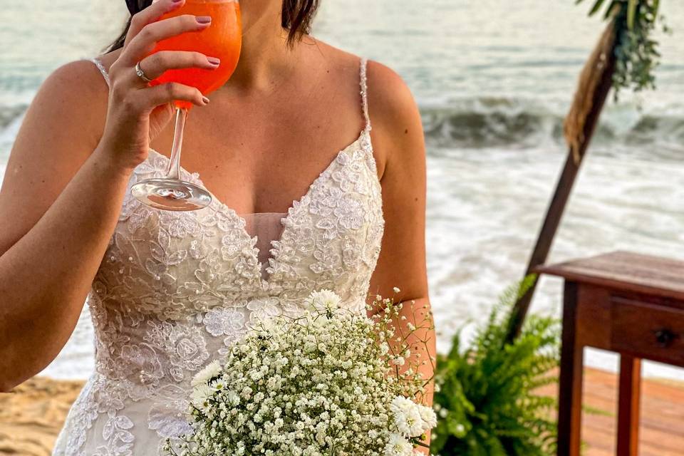 Noiva Júlia e nosso aperol
