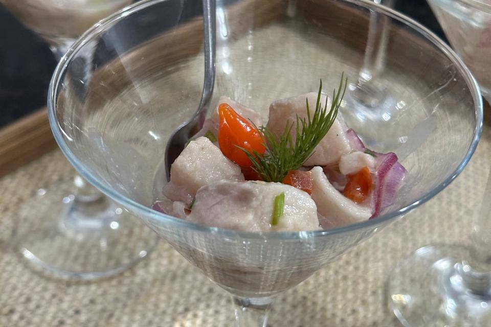 Ceviche de peixe branco