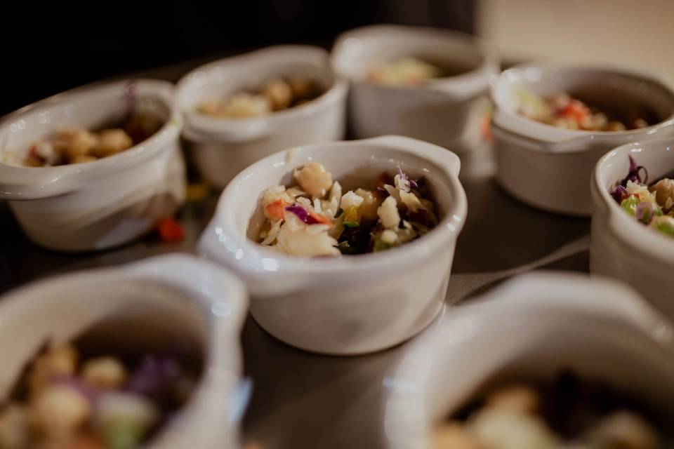 Saladas com frutos do mar