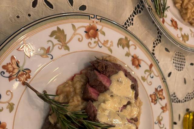 Risoto de funghi com filet