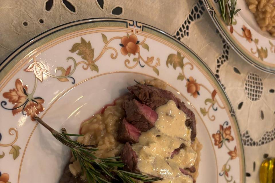 Risoto de funghi com filet