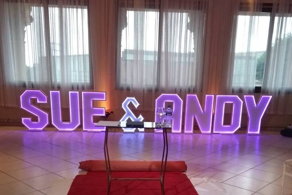 Aparador cerimonia e letra led