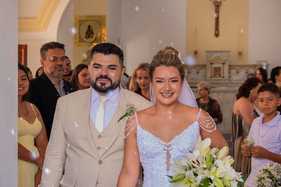 Noivos Aline e Bruno