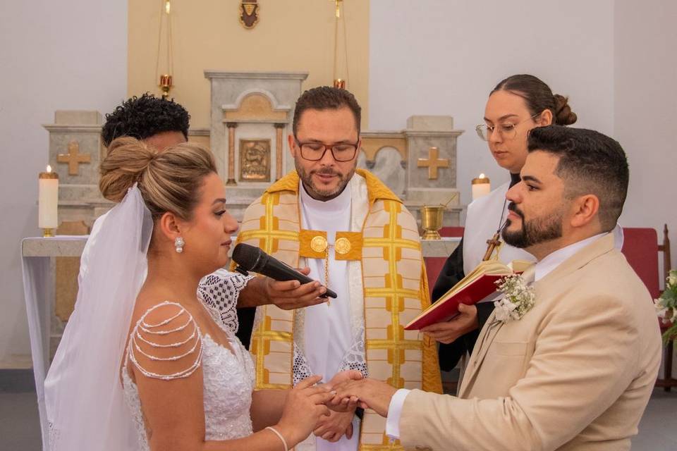 Noivos Aline e Bruno