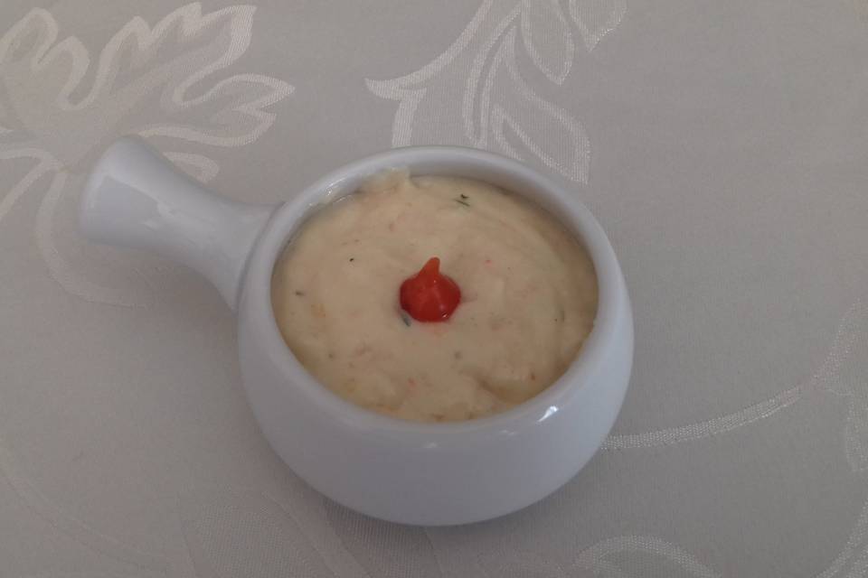 Creme de camarão com pimenta