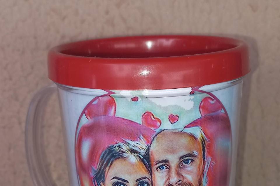 Desenho digital em caneca